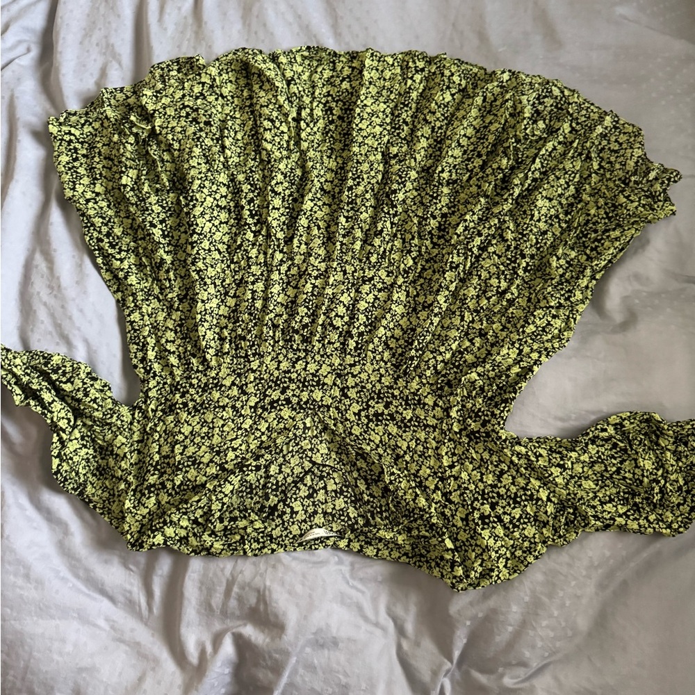 Zara Black and Yellow Floral Top